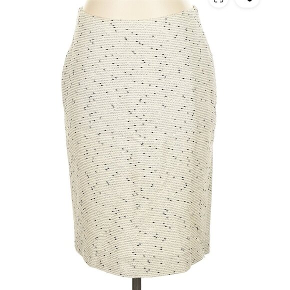 Ivory and black Midi Pencil Skirt for Work - Picture 14 of 15